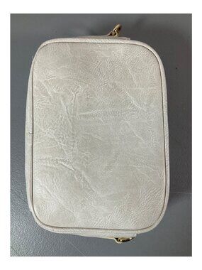 Adorned Bone Faux-Leather Crossbody Bag with Tassel and Stylish Strap